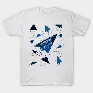 BLUE PAPER AIRPLANES | SEE YOU IN THE FUNNY PAPERS T-Shirt